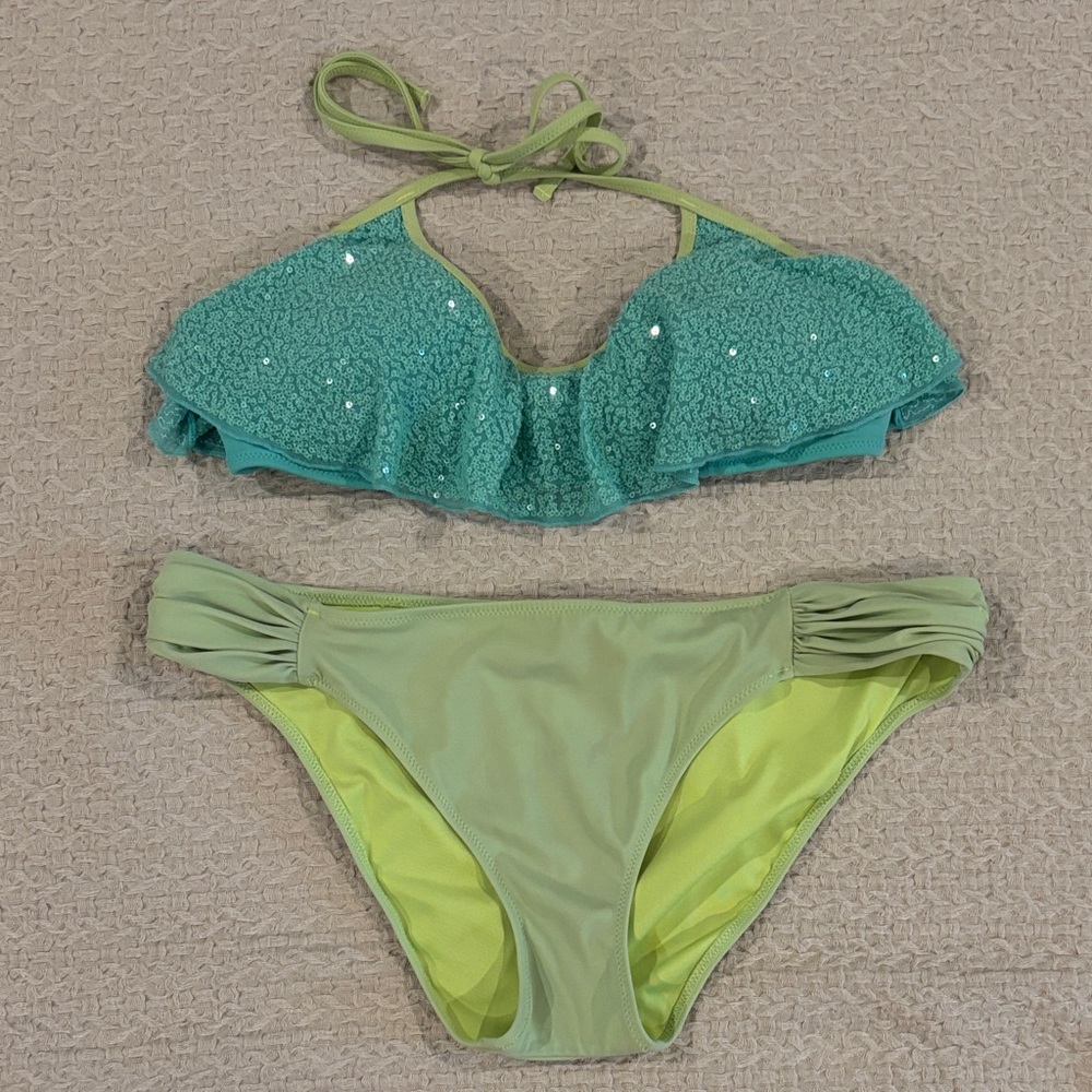 Victoria’s Secret Teal and Lime Bikini